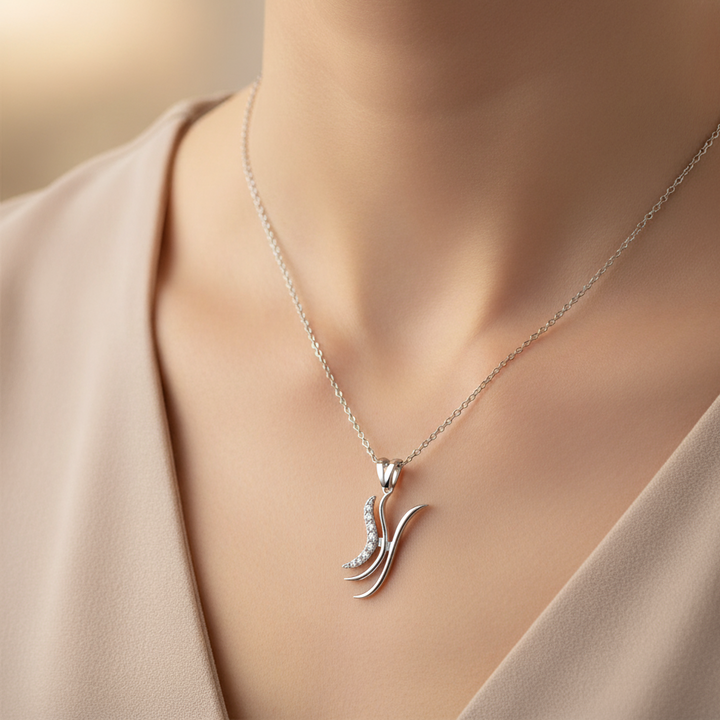 Silver Abstract Design Pendant