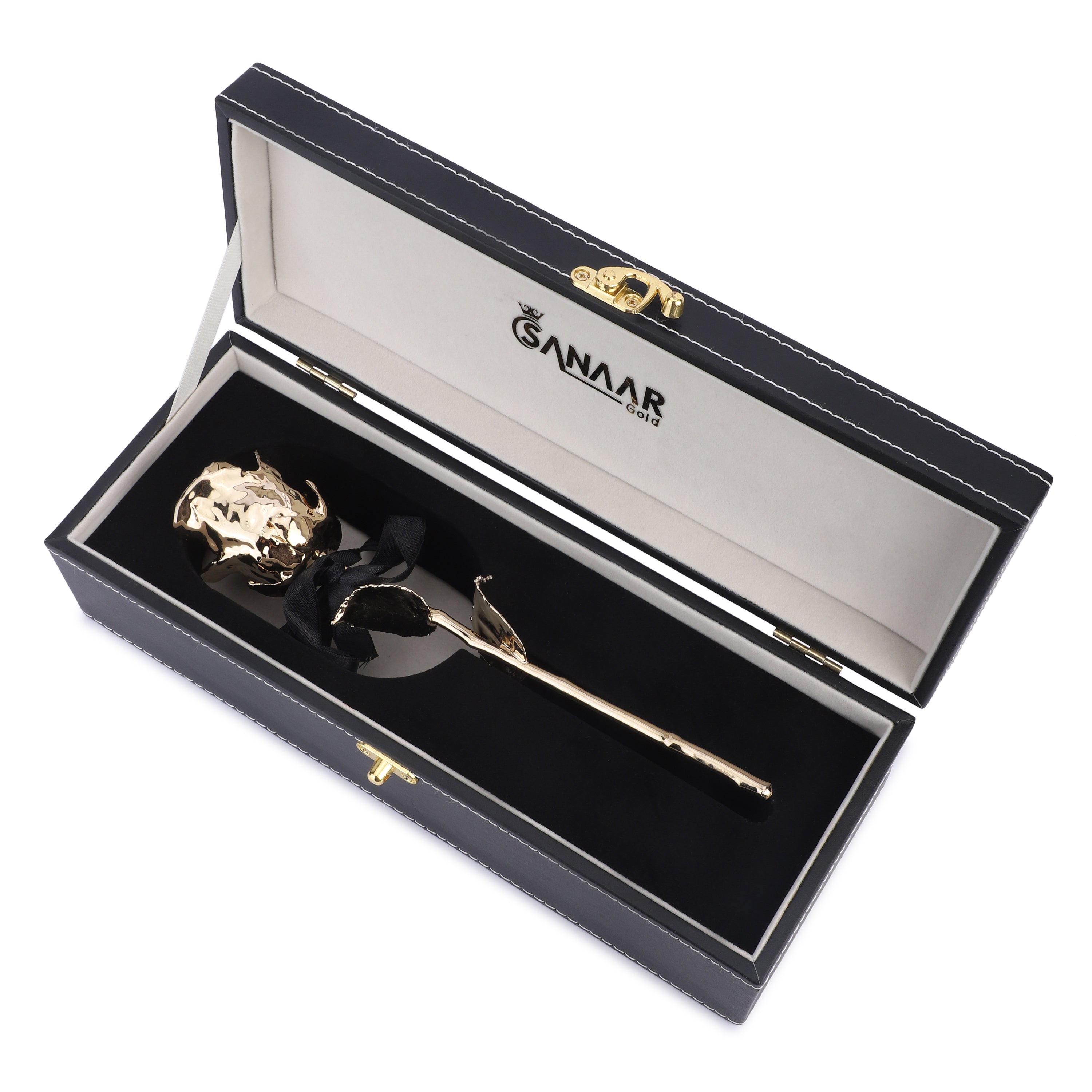 Classic 24k Gold dipped Rose with Leatherite Box
