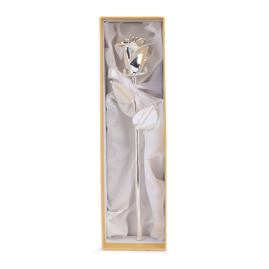 10 Inch Grace Pure Silver dipped rose