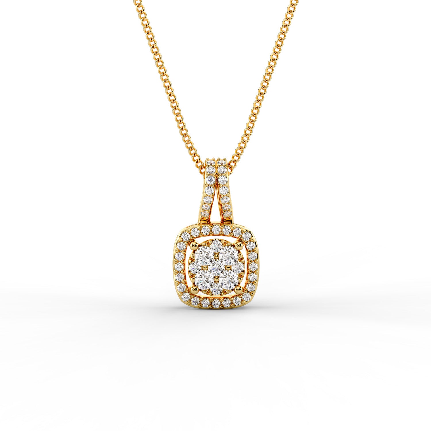 Cushion Bloom CZ Pendant