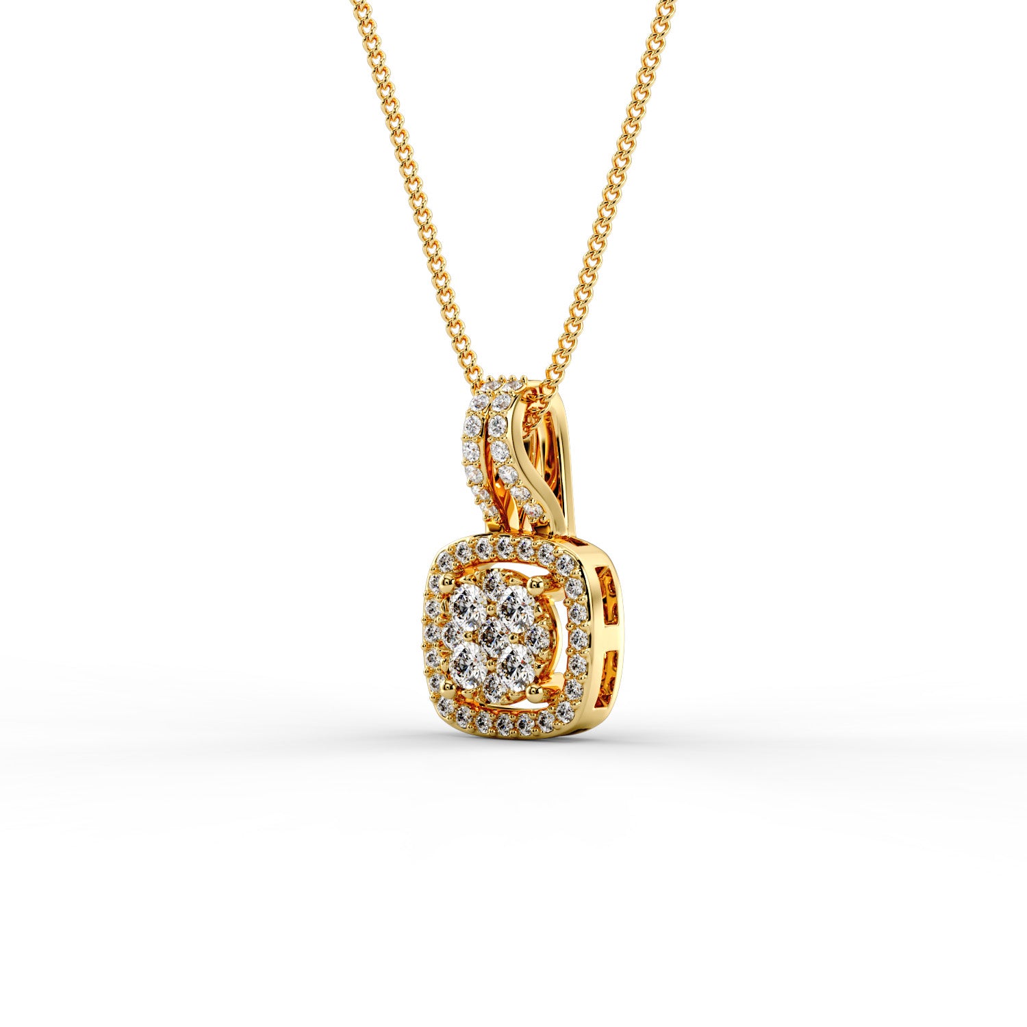 Cushion Bloom CZ Pendant