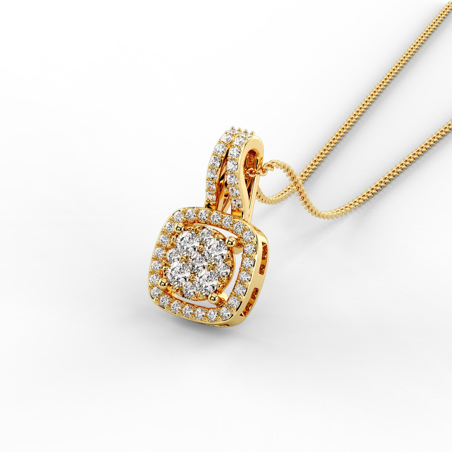 Cushion Bloom CZ Pendant