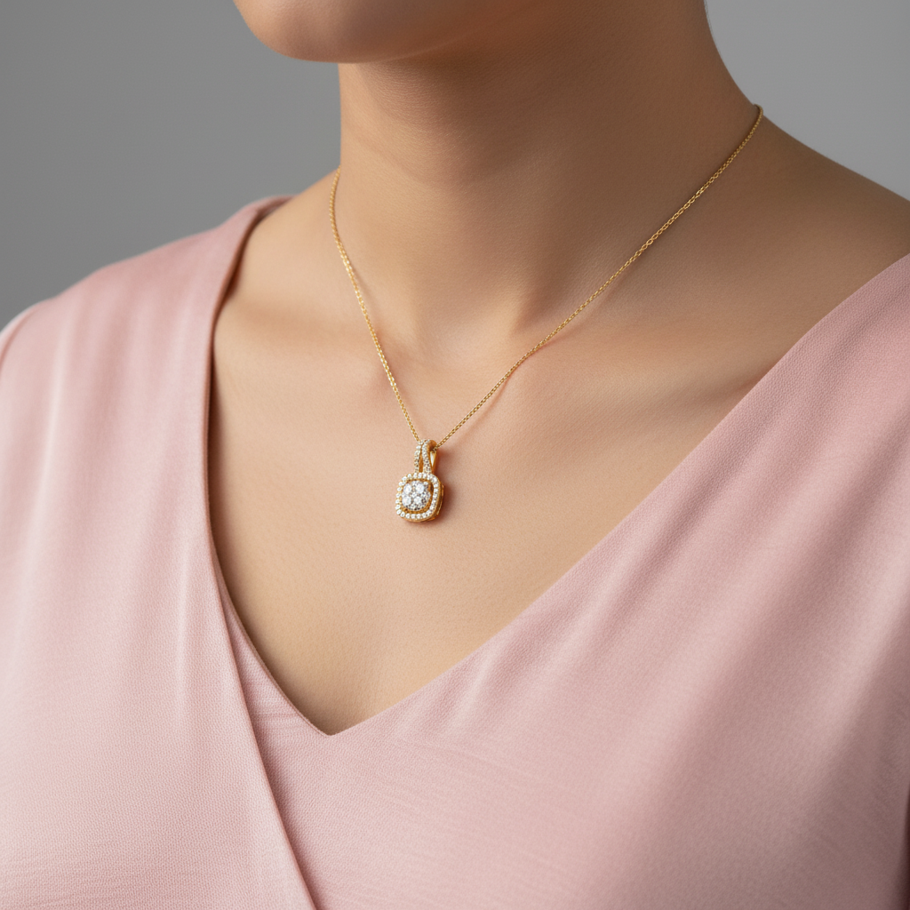 Cushion Bloom CZ Pendant