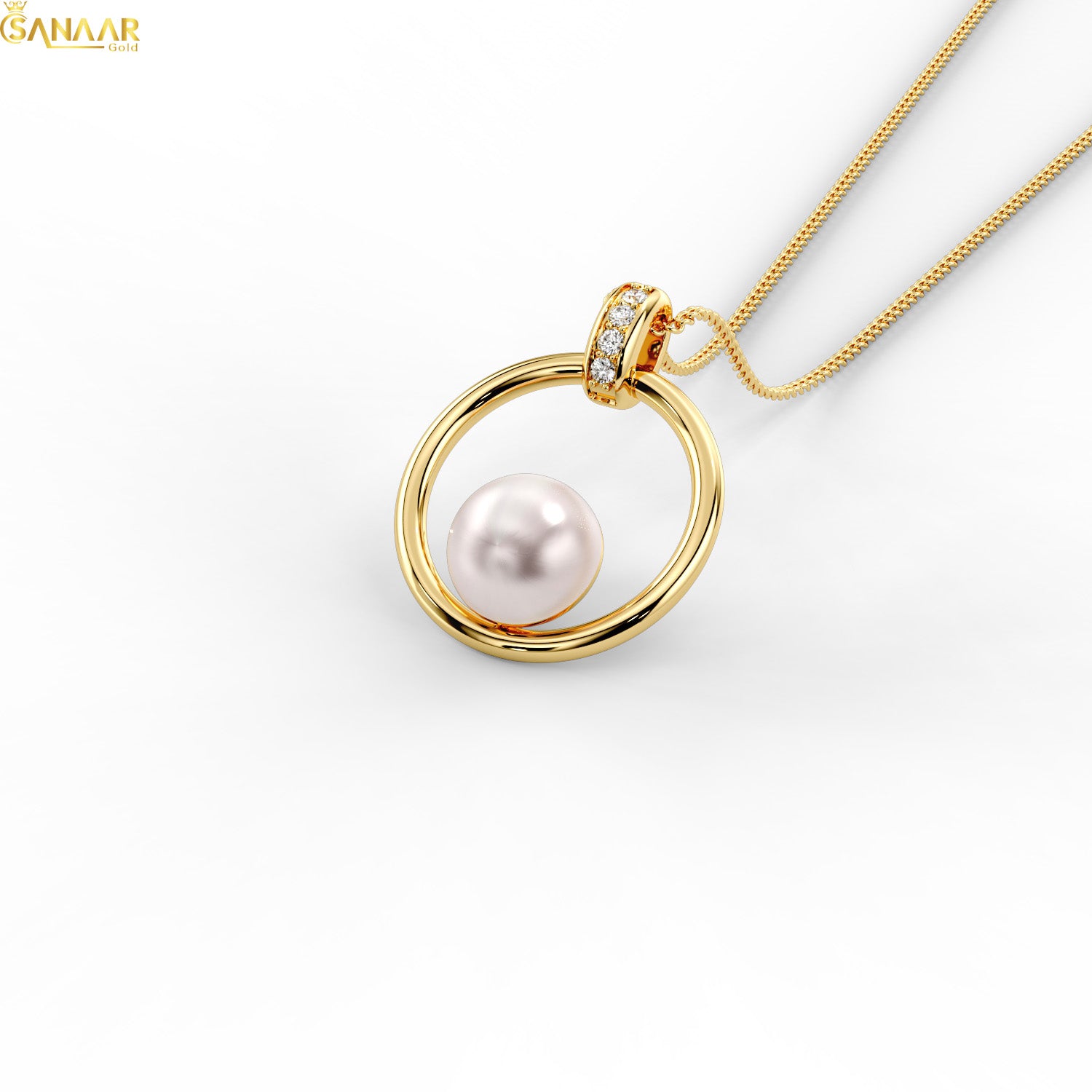 Golden Halo Pearl Pendant