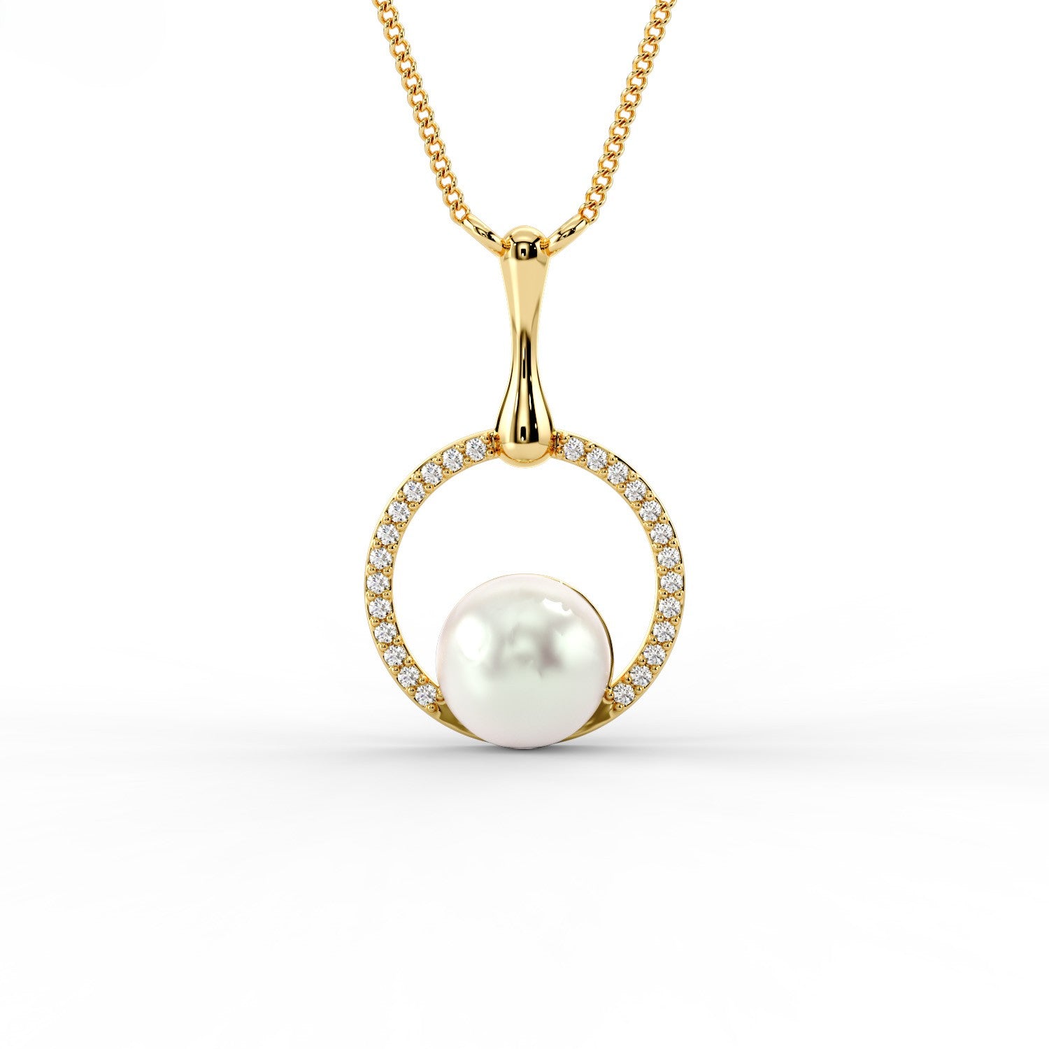 Celeste Pearl Halo Pendant