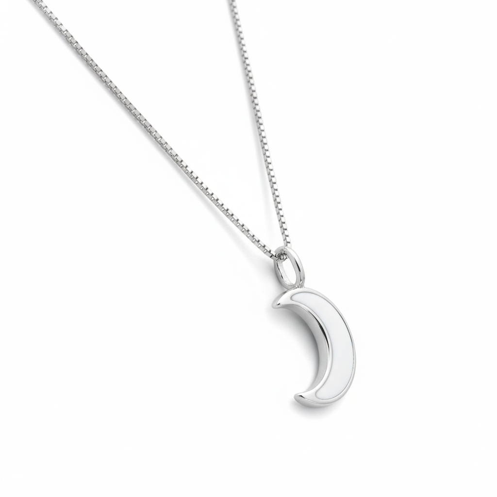 Silver Crescent Moon Pendant