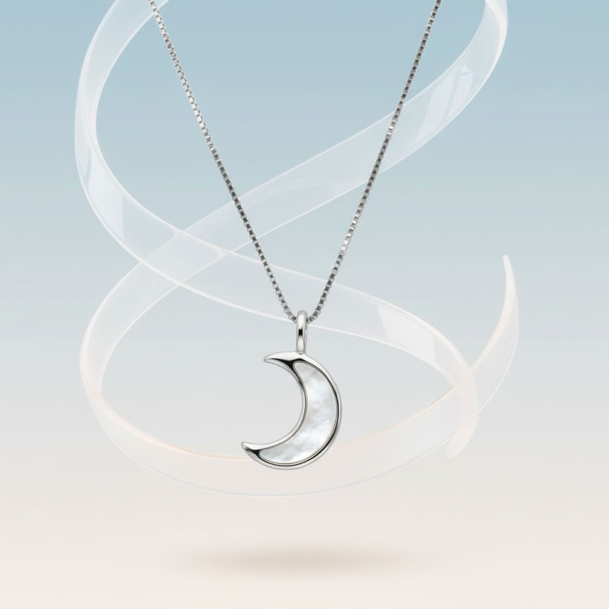 Silver Crescent Moon Pendant