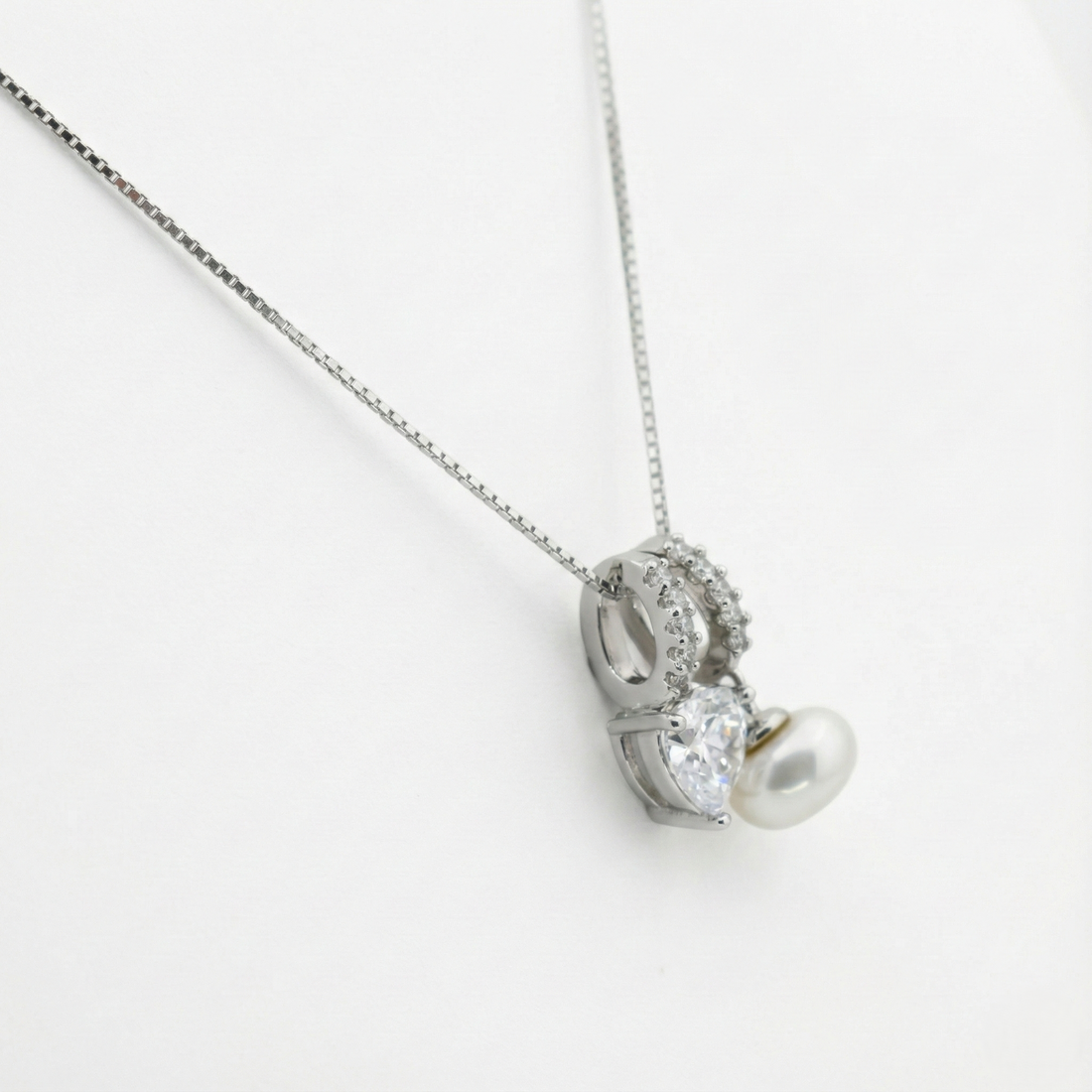 Silver Dual Pendant Necklace