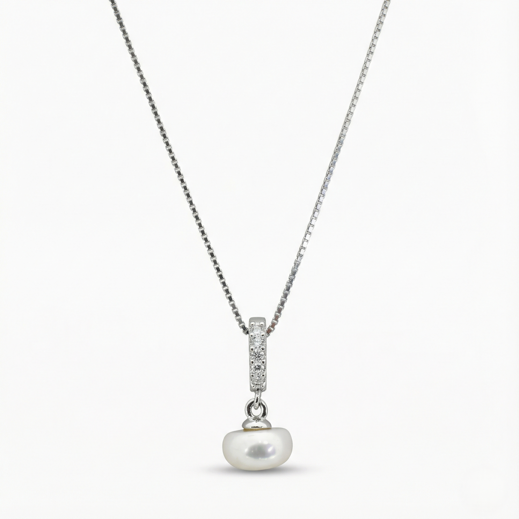 Silver Dual Pendant Necklace