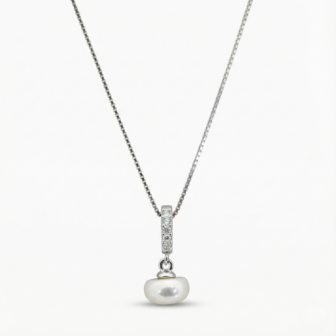 Silver Dual Pendant Necklace