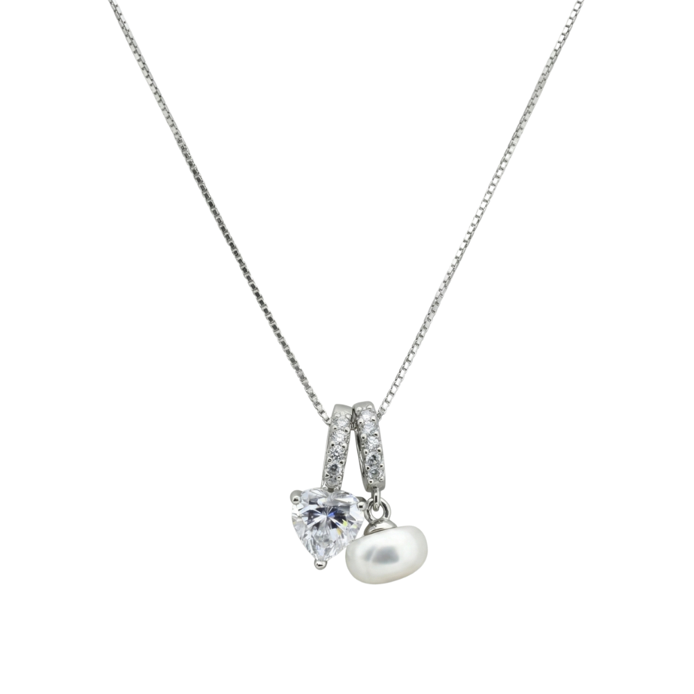 Silver Dual Pendant Necklace