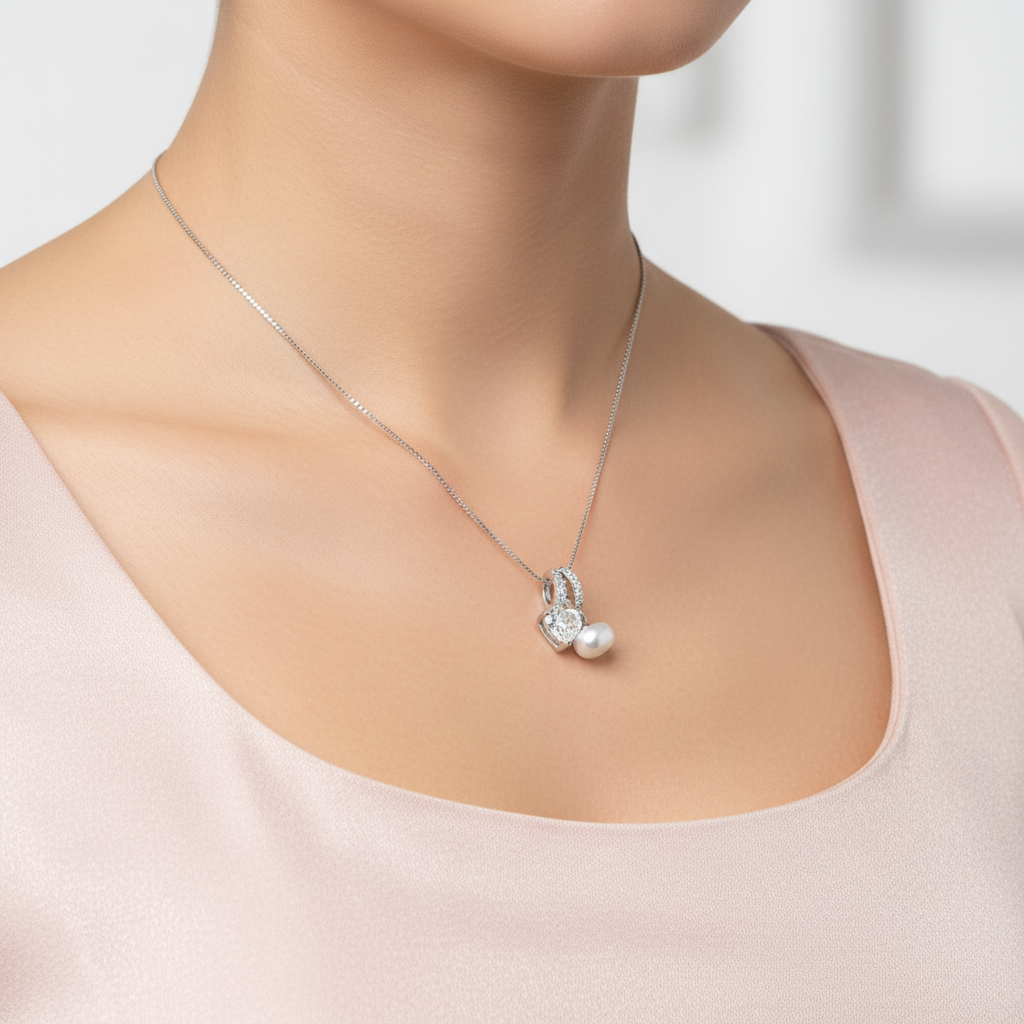 Silver Dual Pendant Necklace