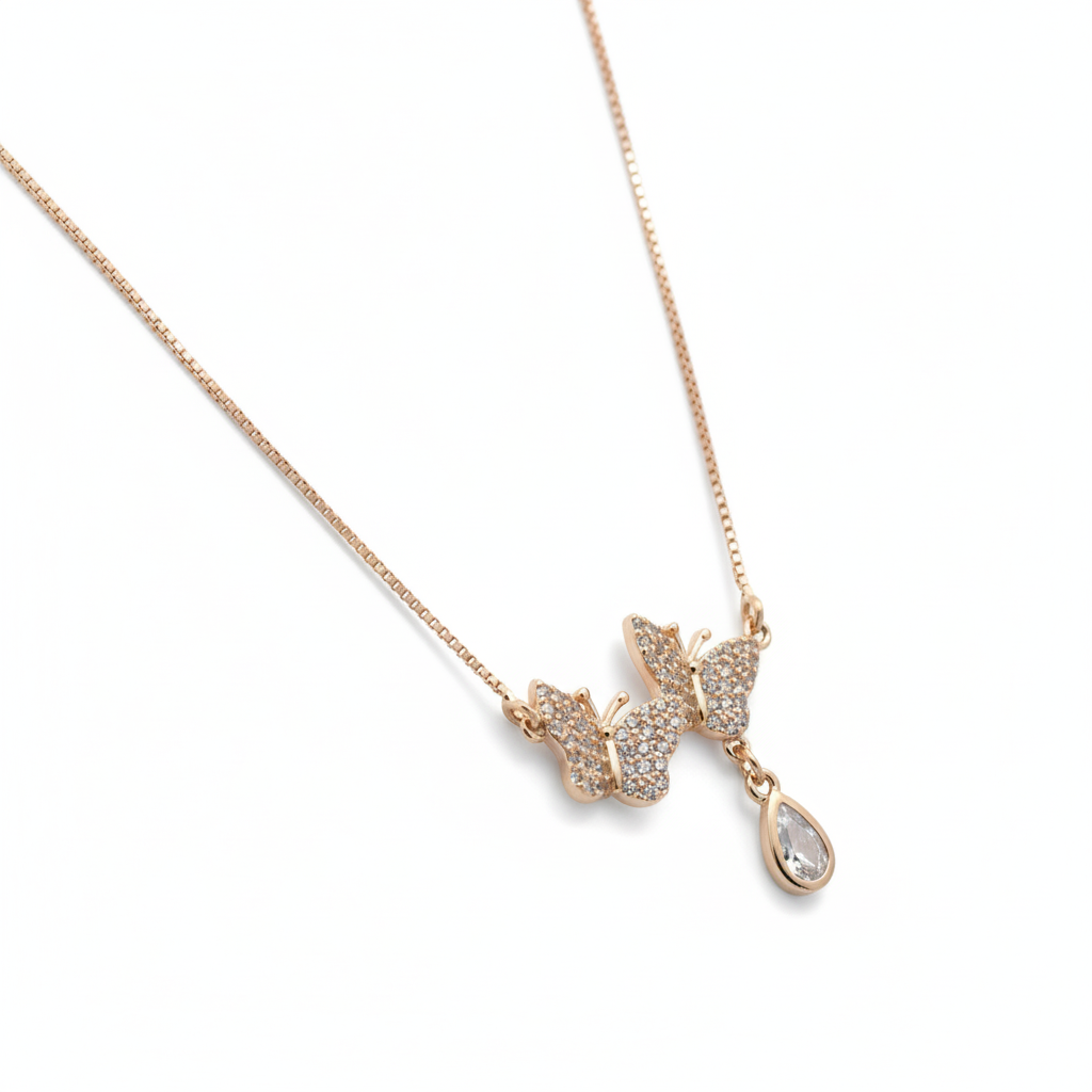 Silver Love-Dove Butterfly Pendant