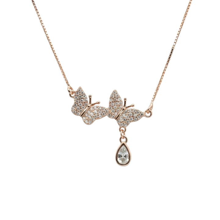 Silver Love-Dove Butterfly Pendant