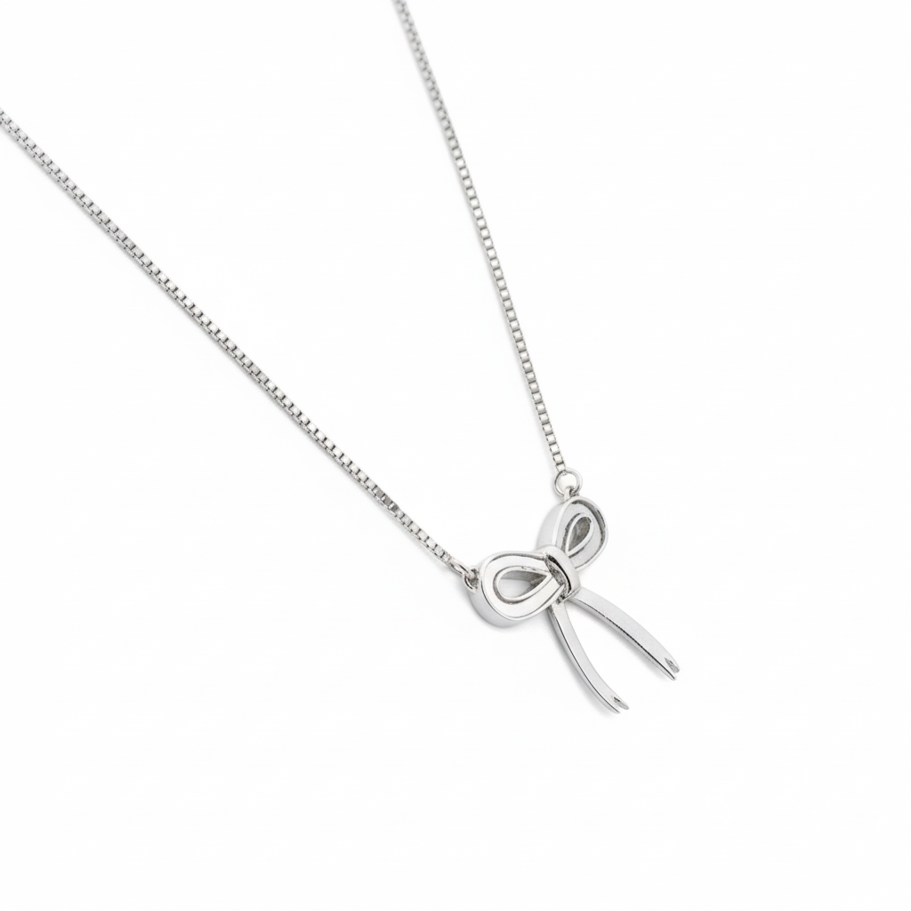 Silver Bow Knot Pendant