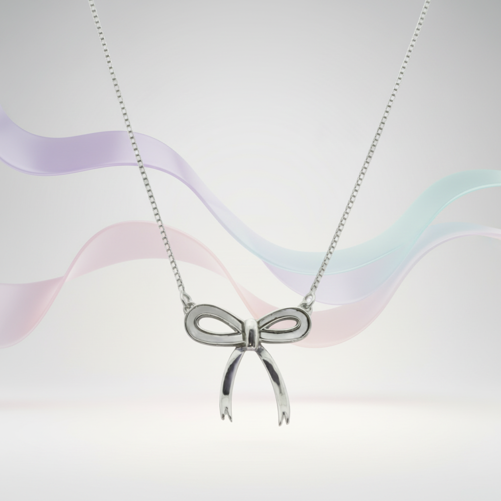 Silver Bow Knot Pendant