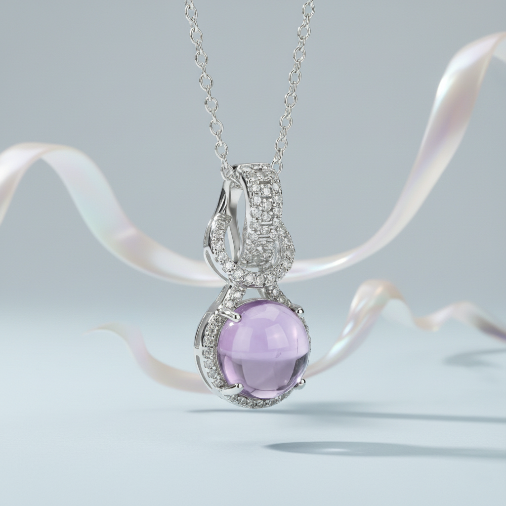 Amethyst Spiral Globe Pendant