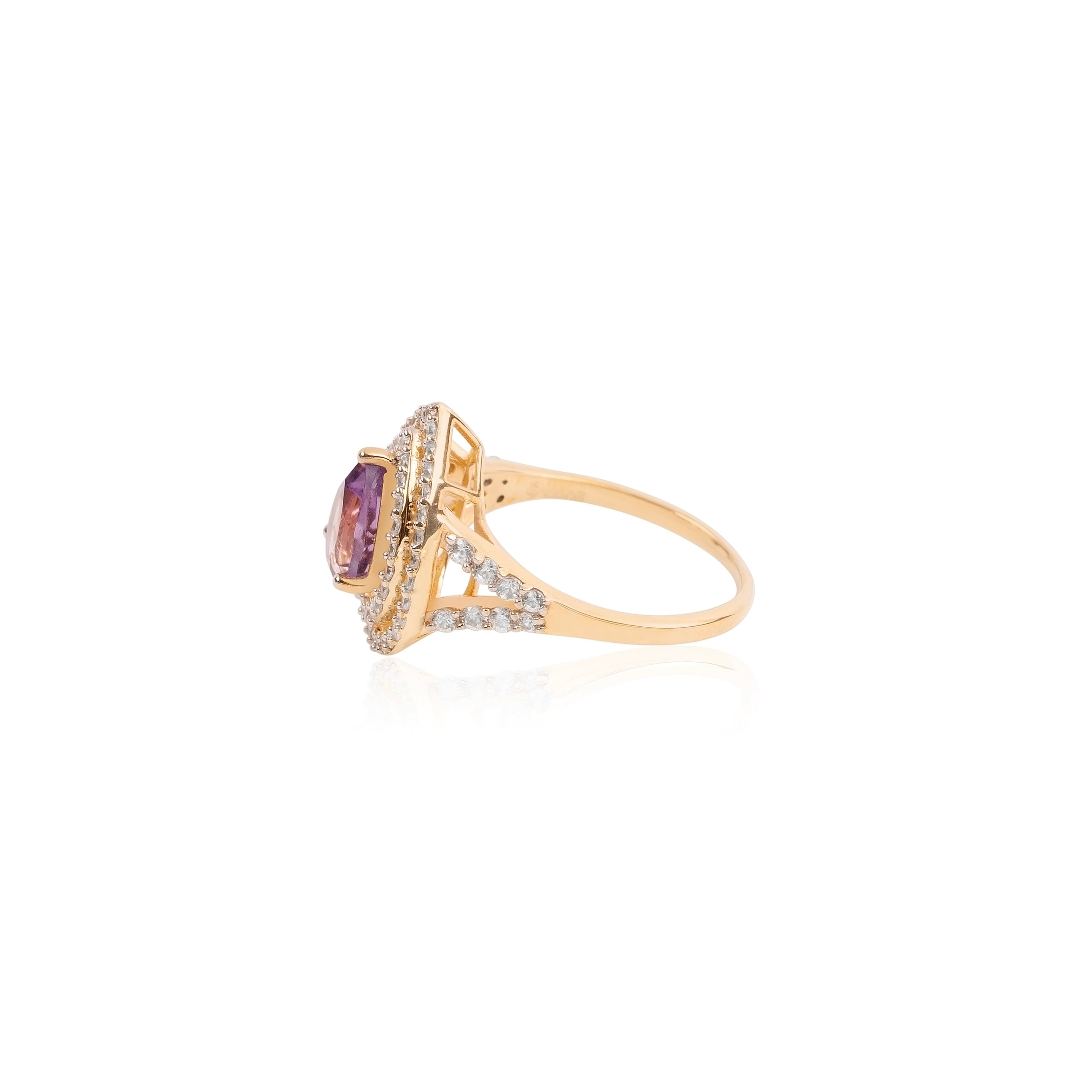 Vintage Amethyst Drop Ring