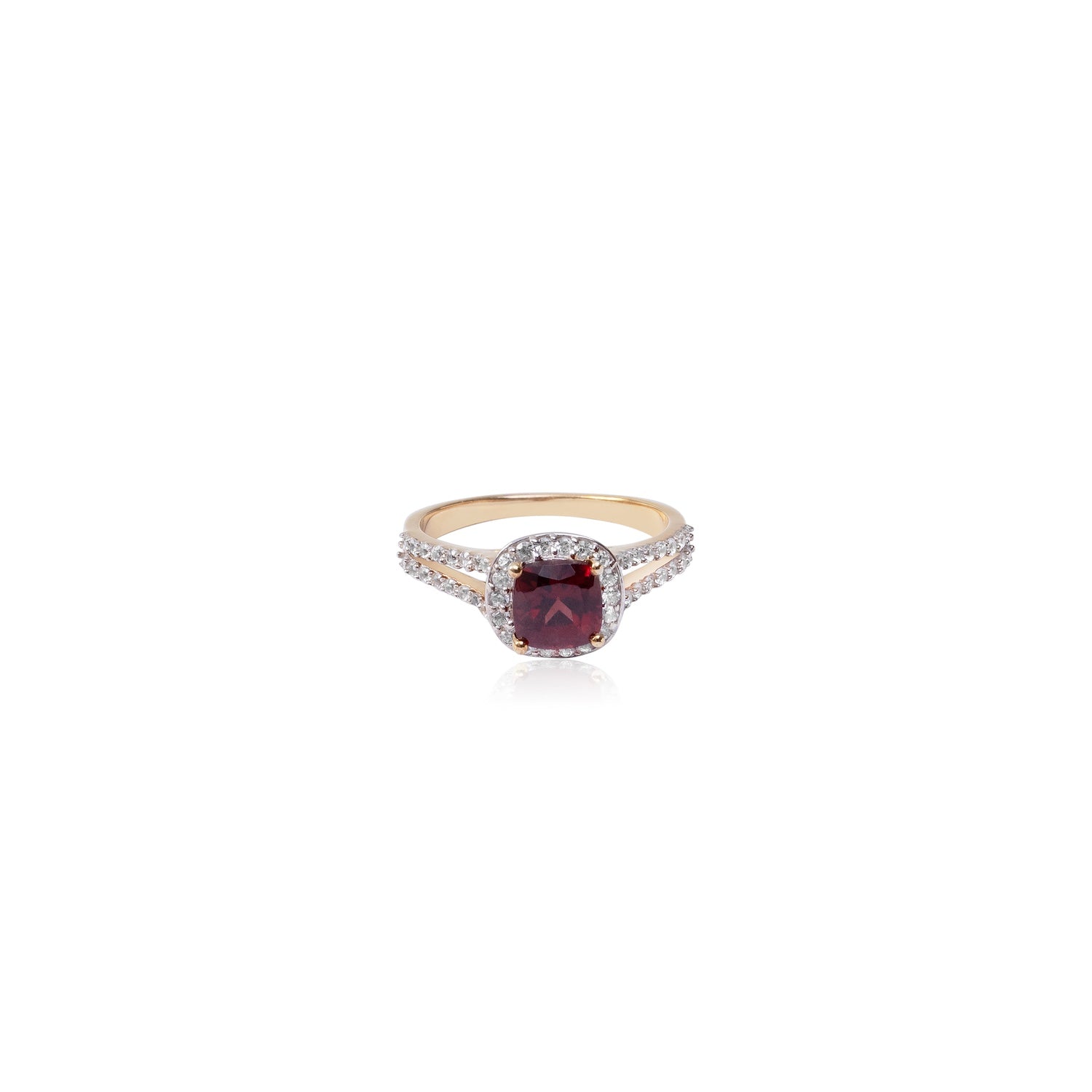 Classic Garnet Halo Ring