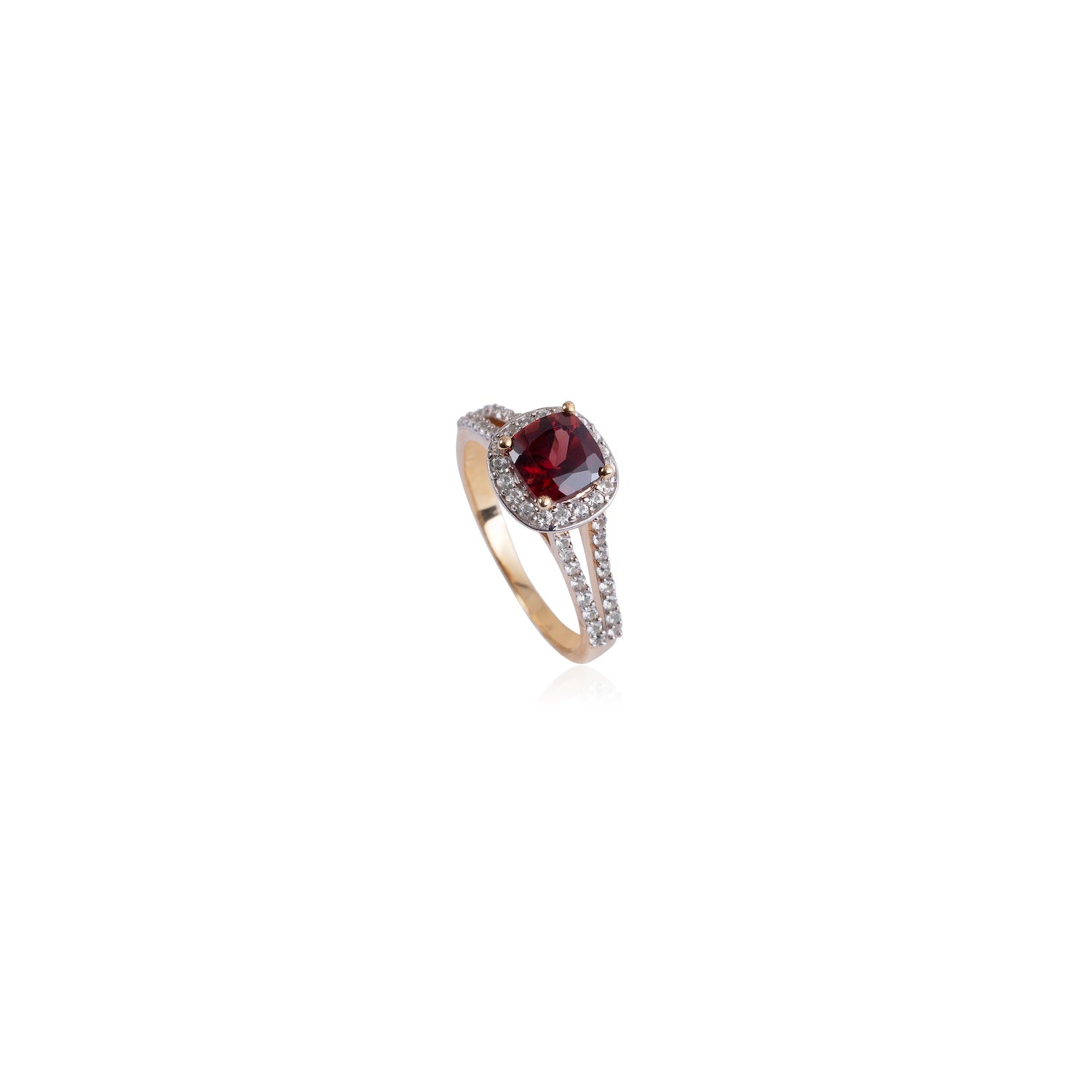 Classic Garnet Halo Ring
