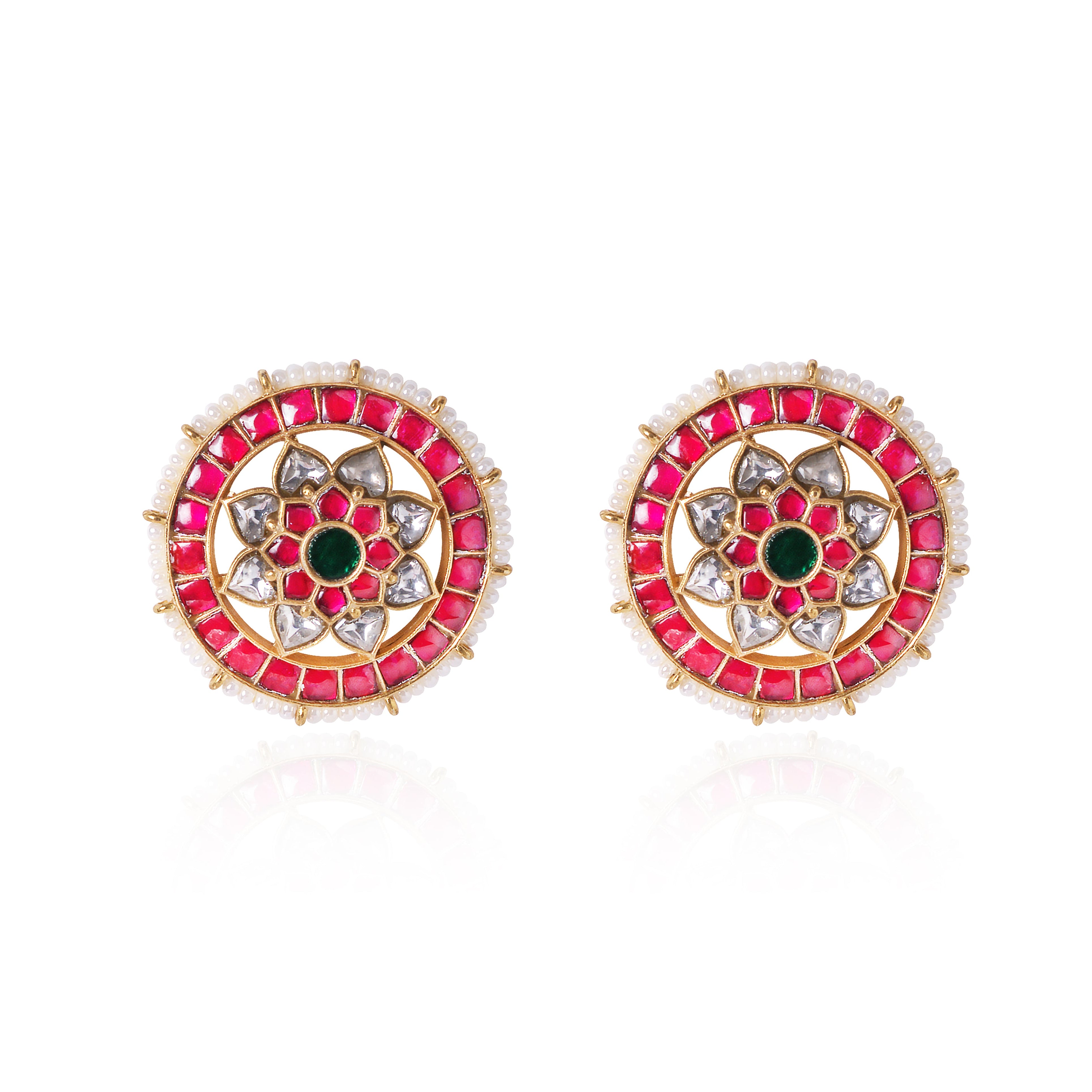 Classic Round Kundan Earrings