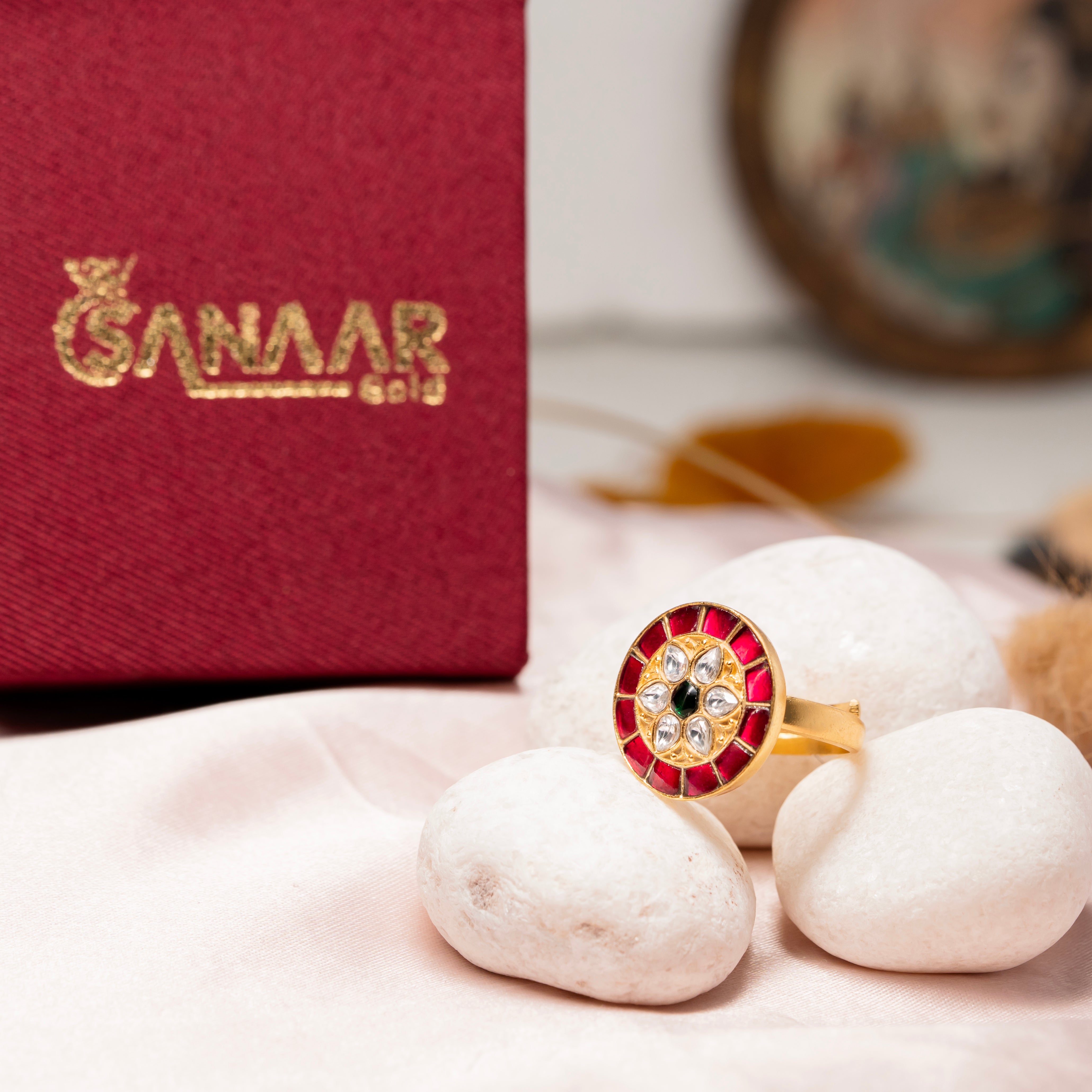 Divine Glow Adjustable Kundan Ring