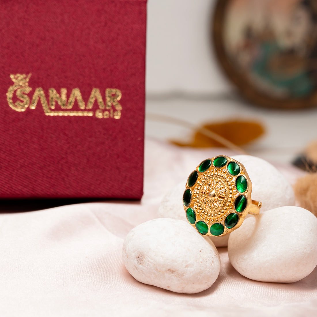 Emerald Glow Adjustable Ring