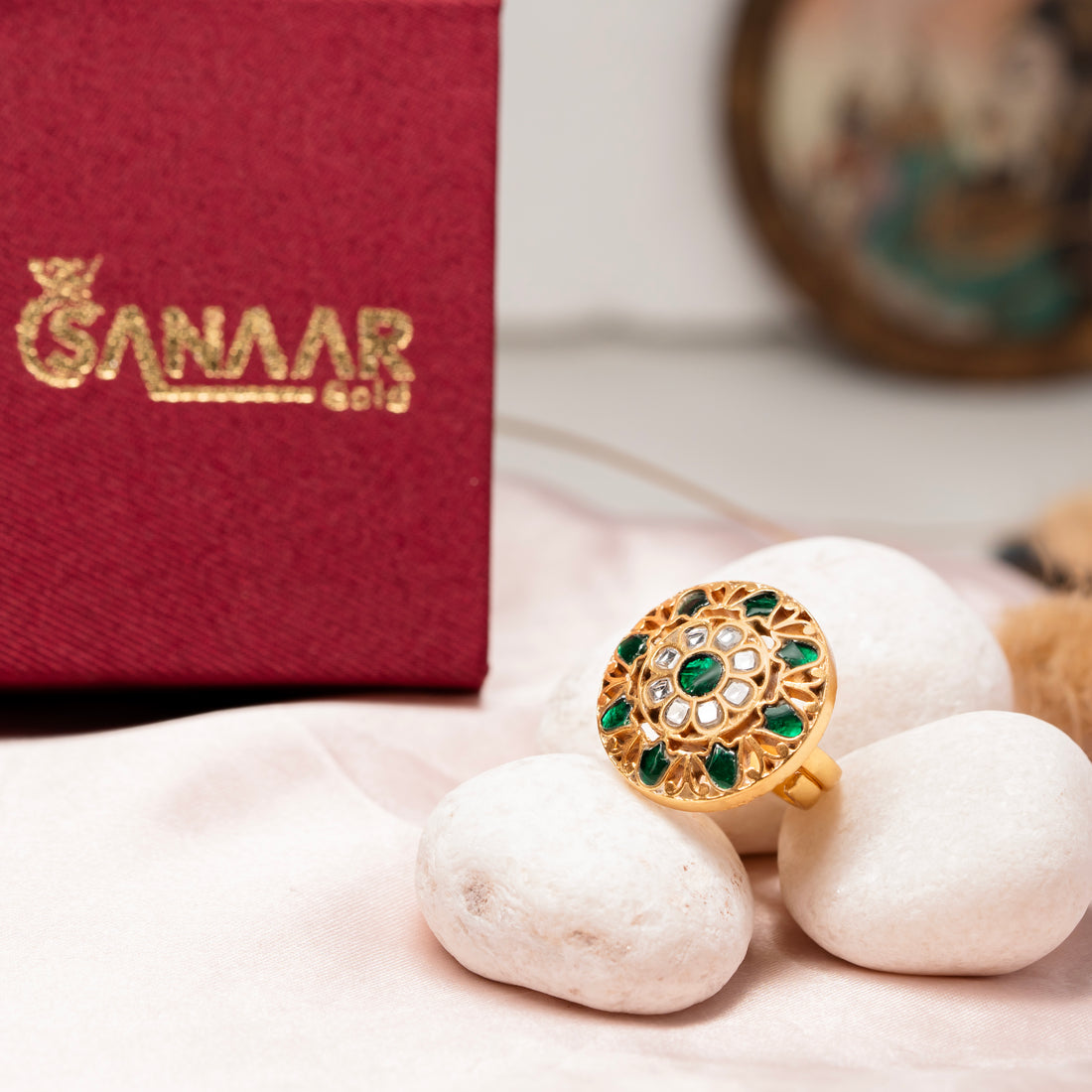 Regal Green Glow Adjustable Ring