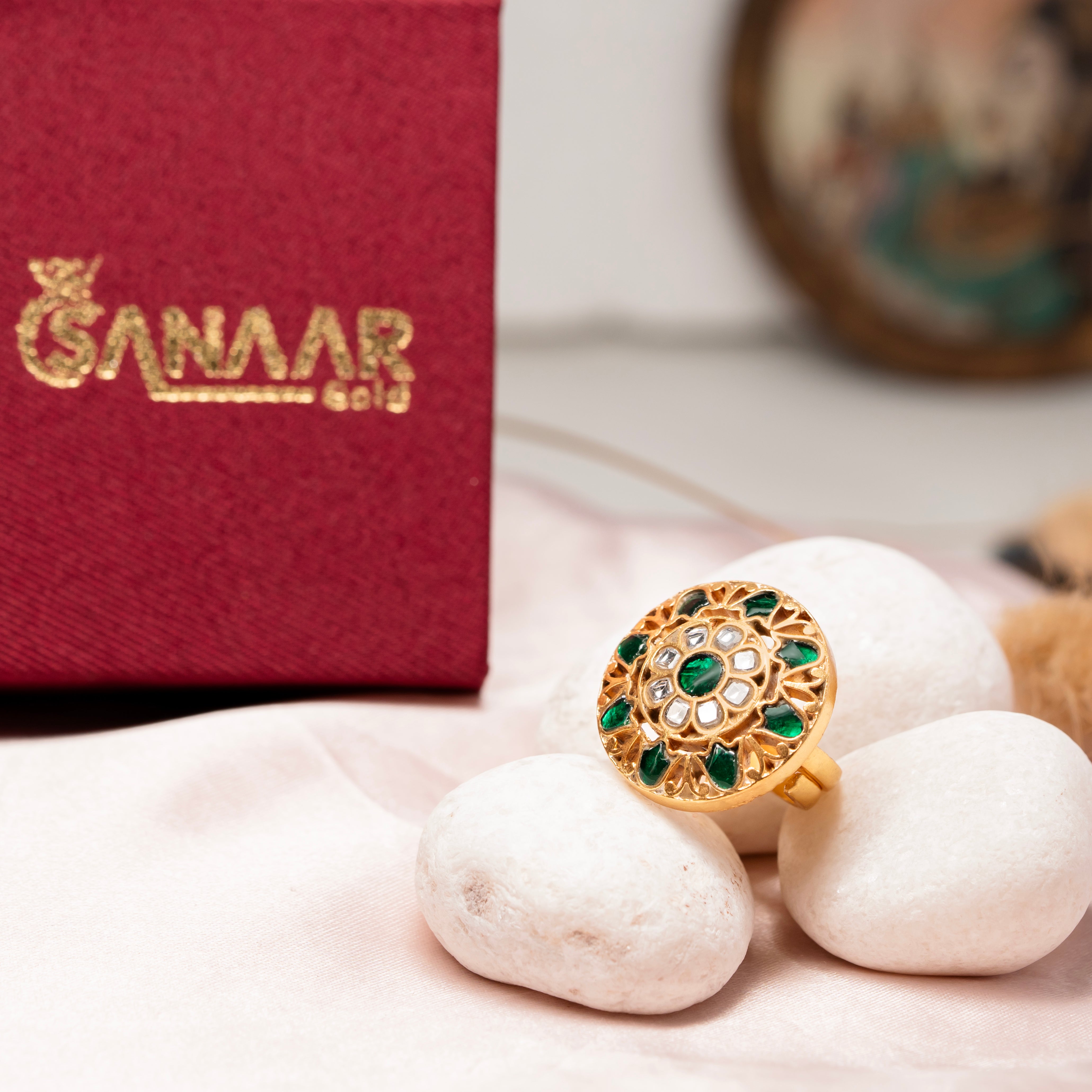 Regal Green Glow Adjustable Ring