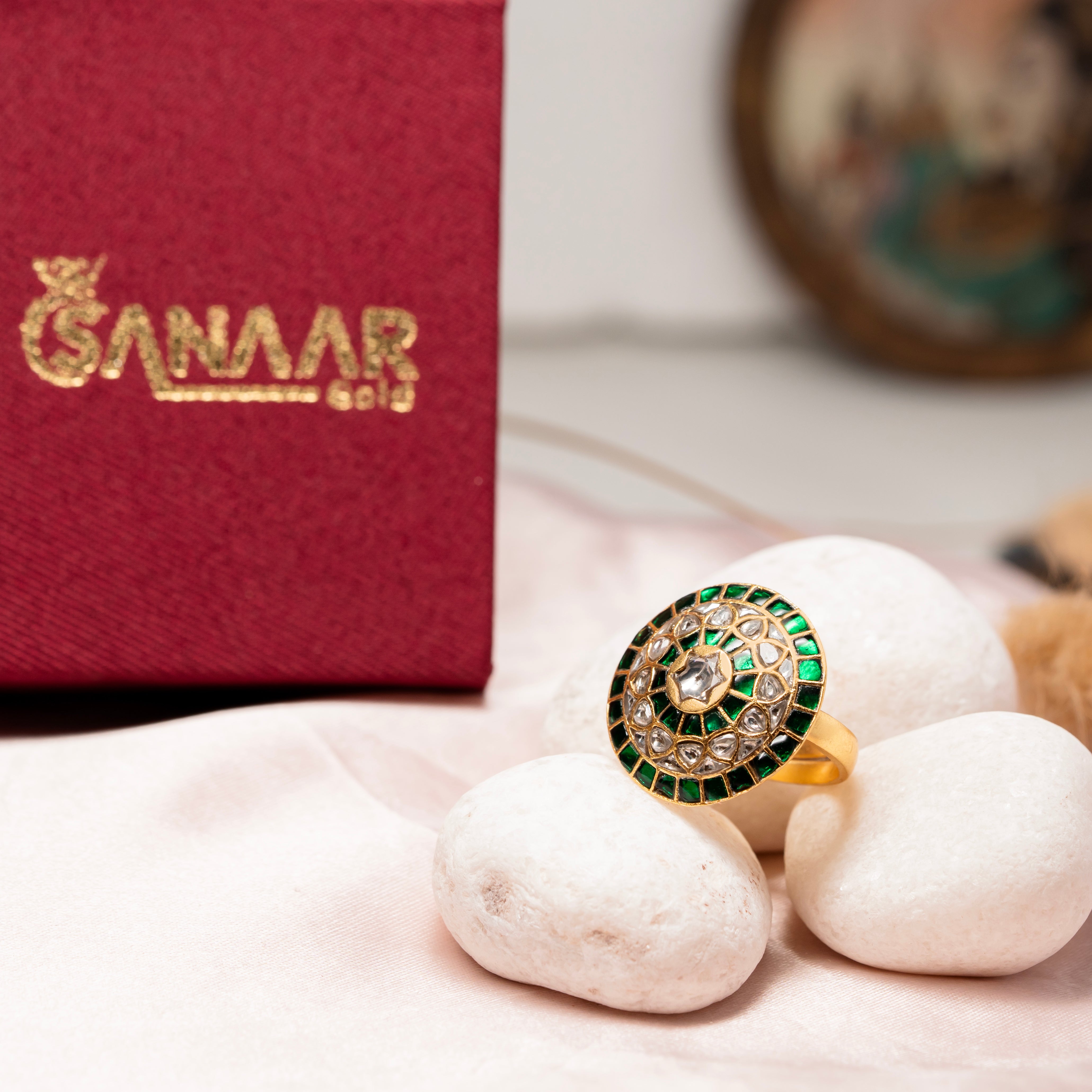 Green Aura Adjustable Ring