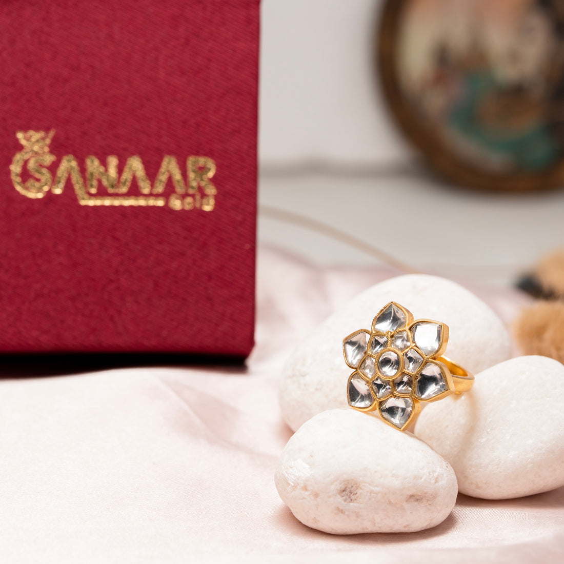 White Aura Adjustable Ring