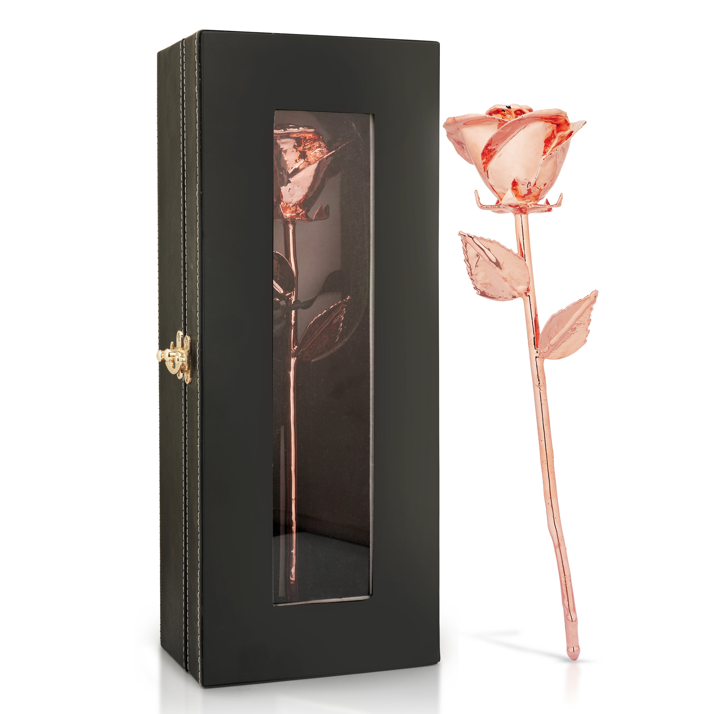Premium RoseGold dipped Rose  with Window Box