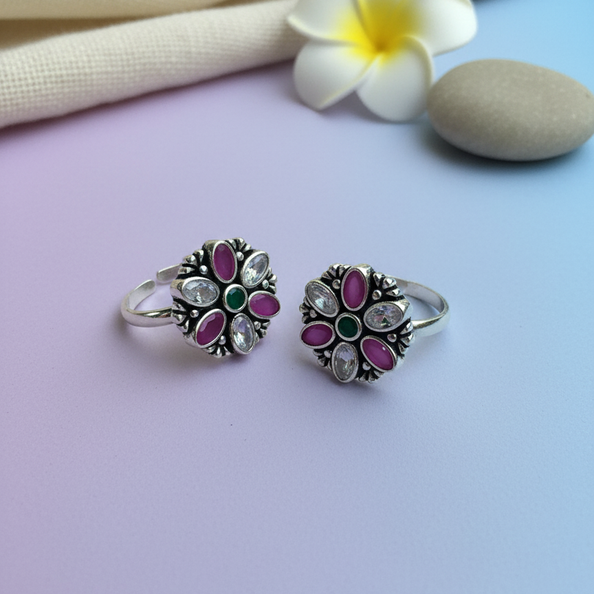 Silver Spectrum Shine Toe Ring