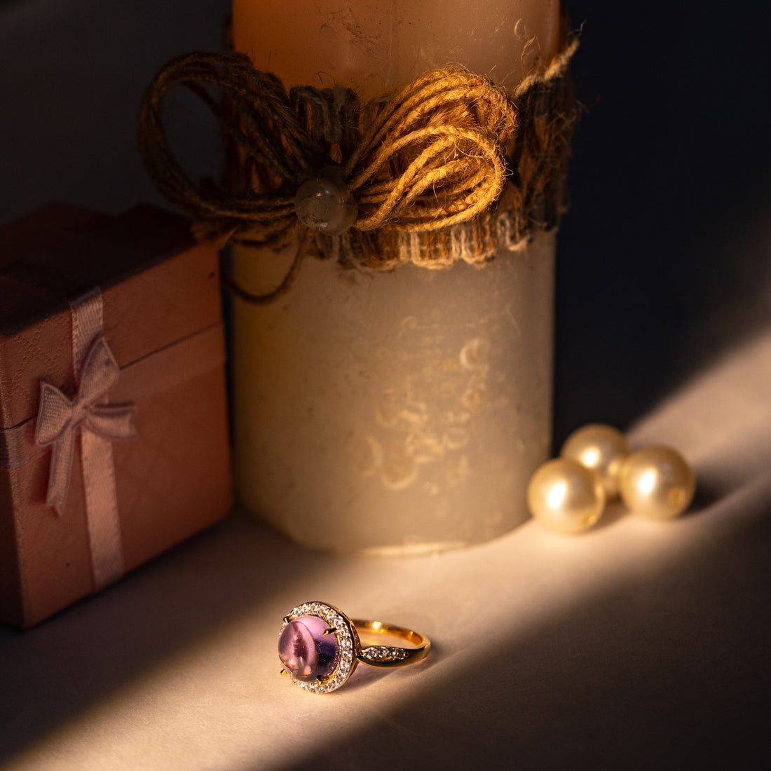 Halo Amethyst Ring