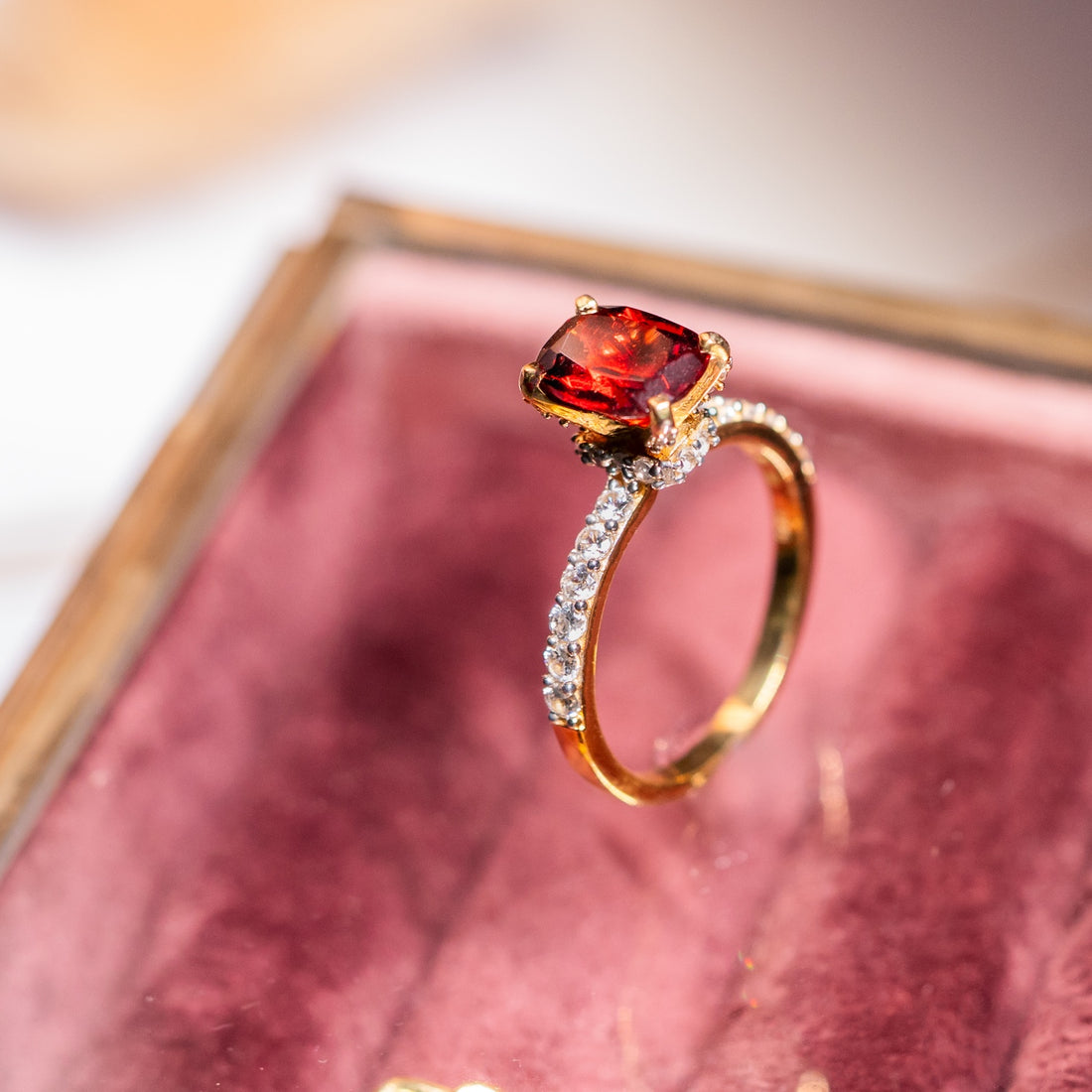 Regal Red Garnet Ring