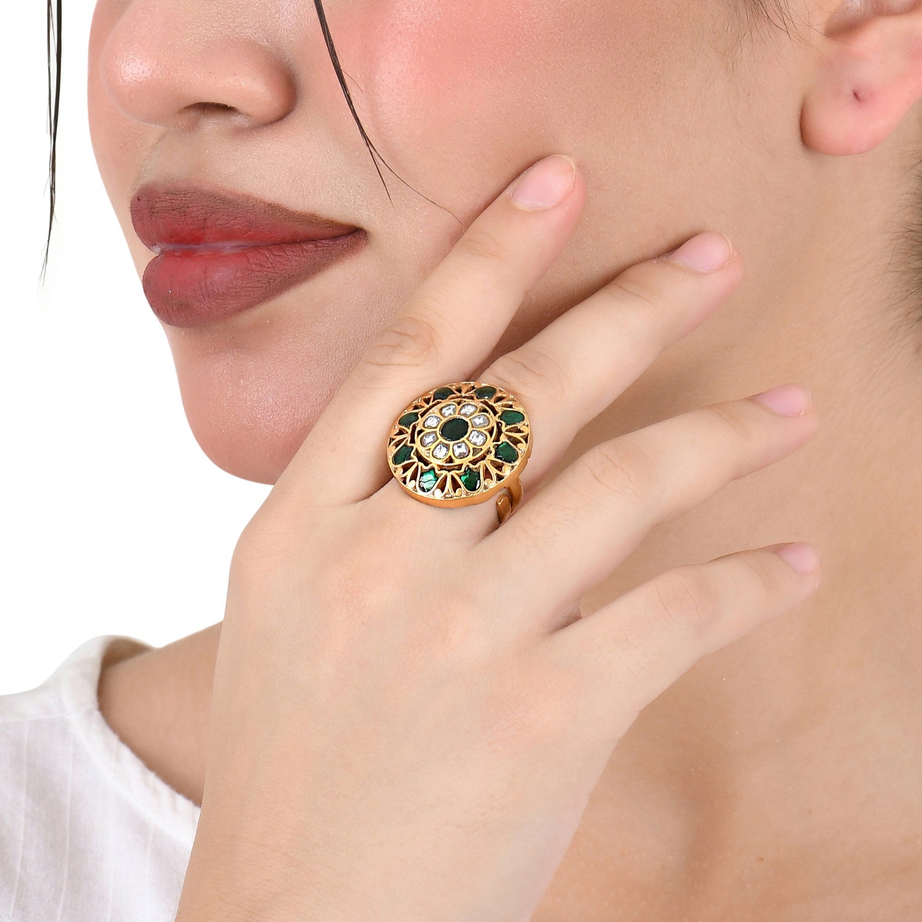 Regal Green Glow Adjustable Ring