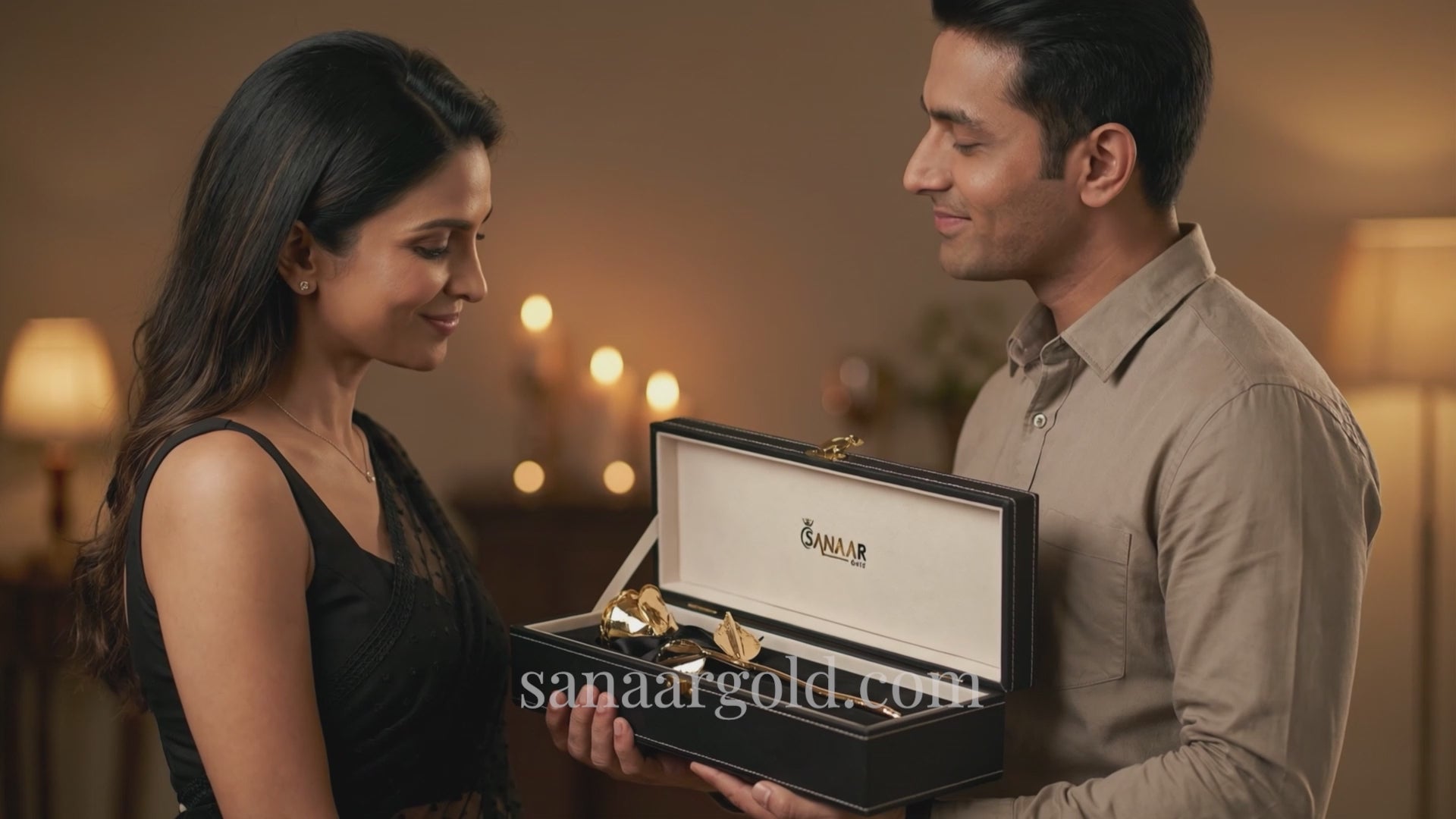 Premium 24k Gold dipped Rose with Golden Window Gift Box