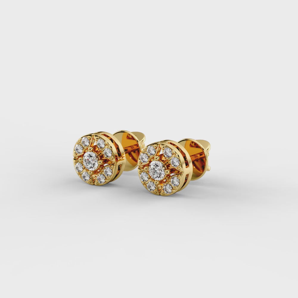 Royal Petal CZ Stud Earrings