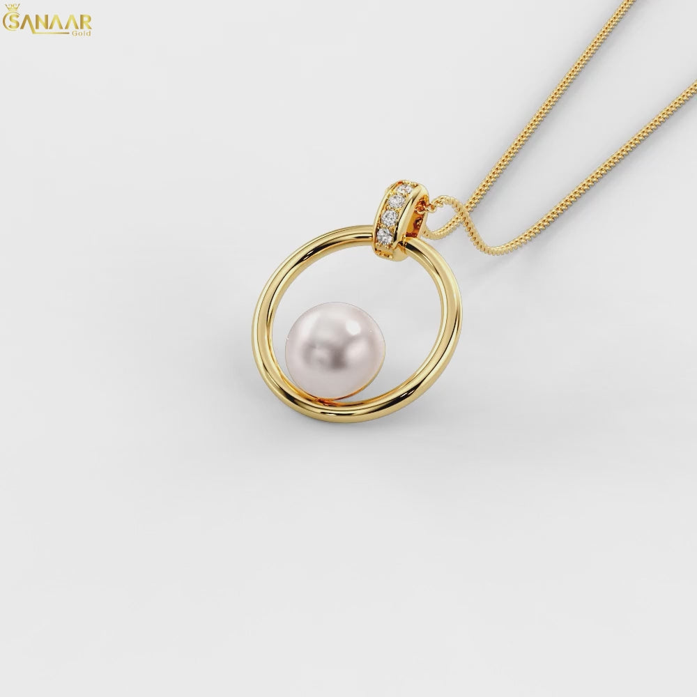 Golden Halo Pearl Pendant