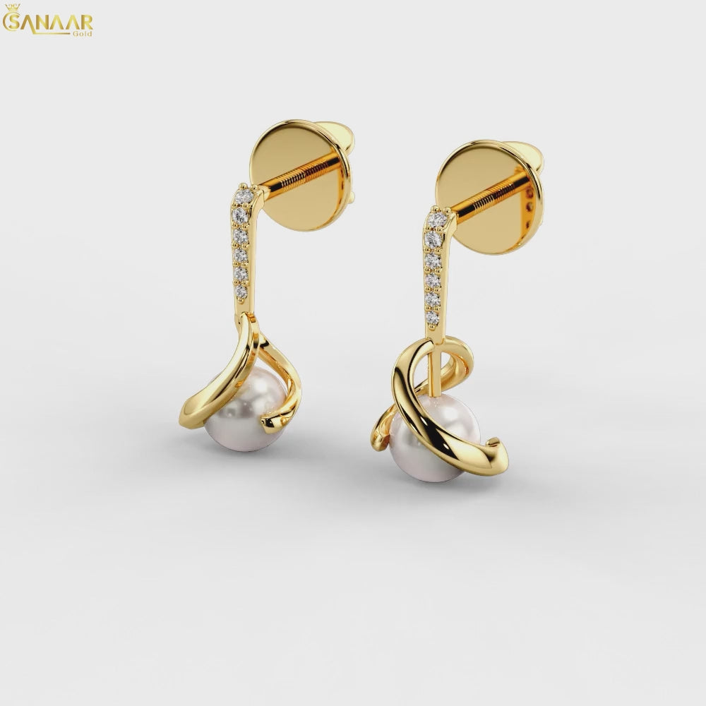 Pearl Crest Drop Earrings