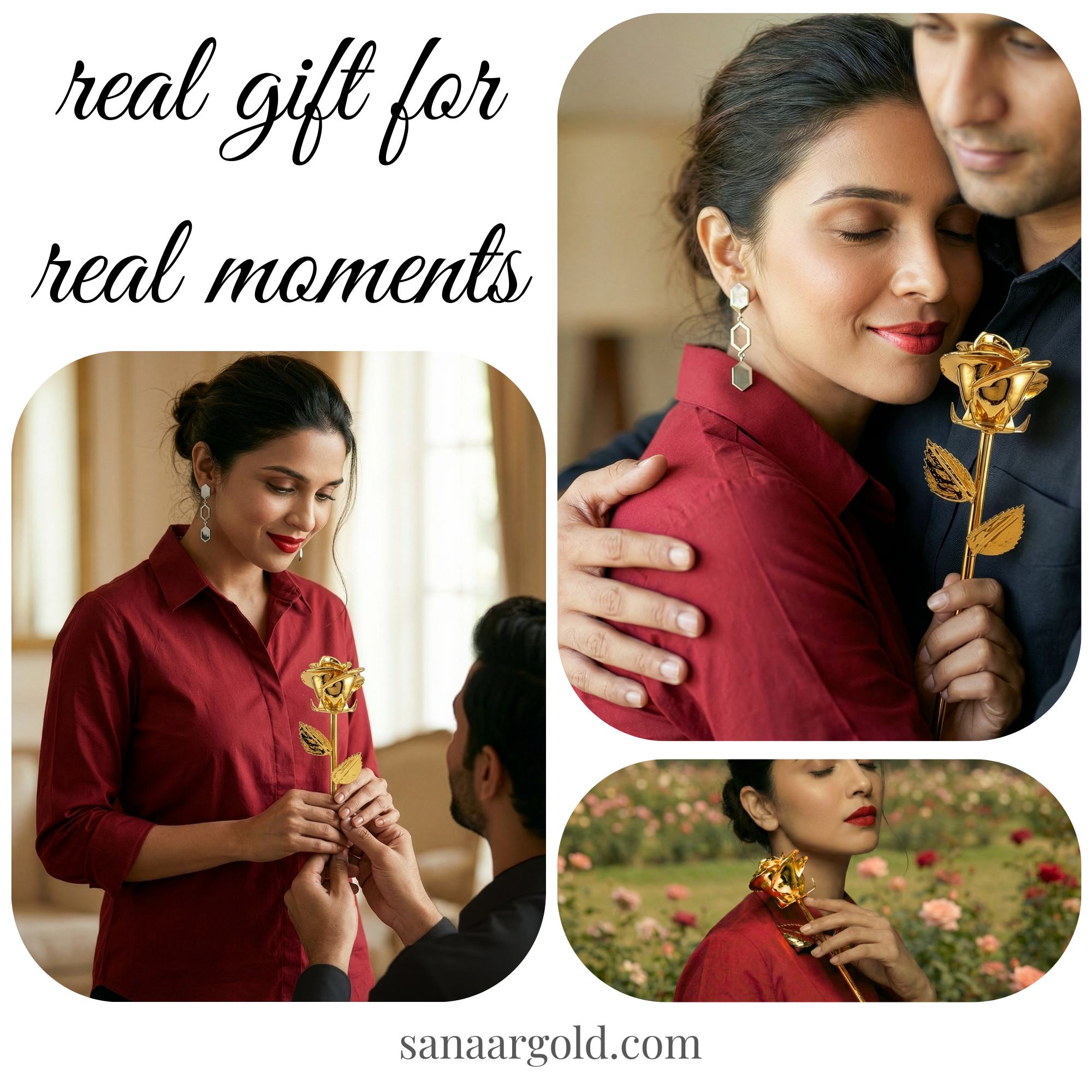 Premium 24k Gold dipped Rose with Leatherite Box