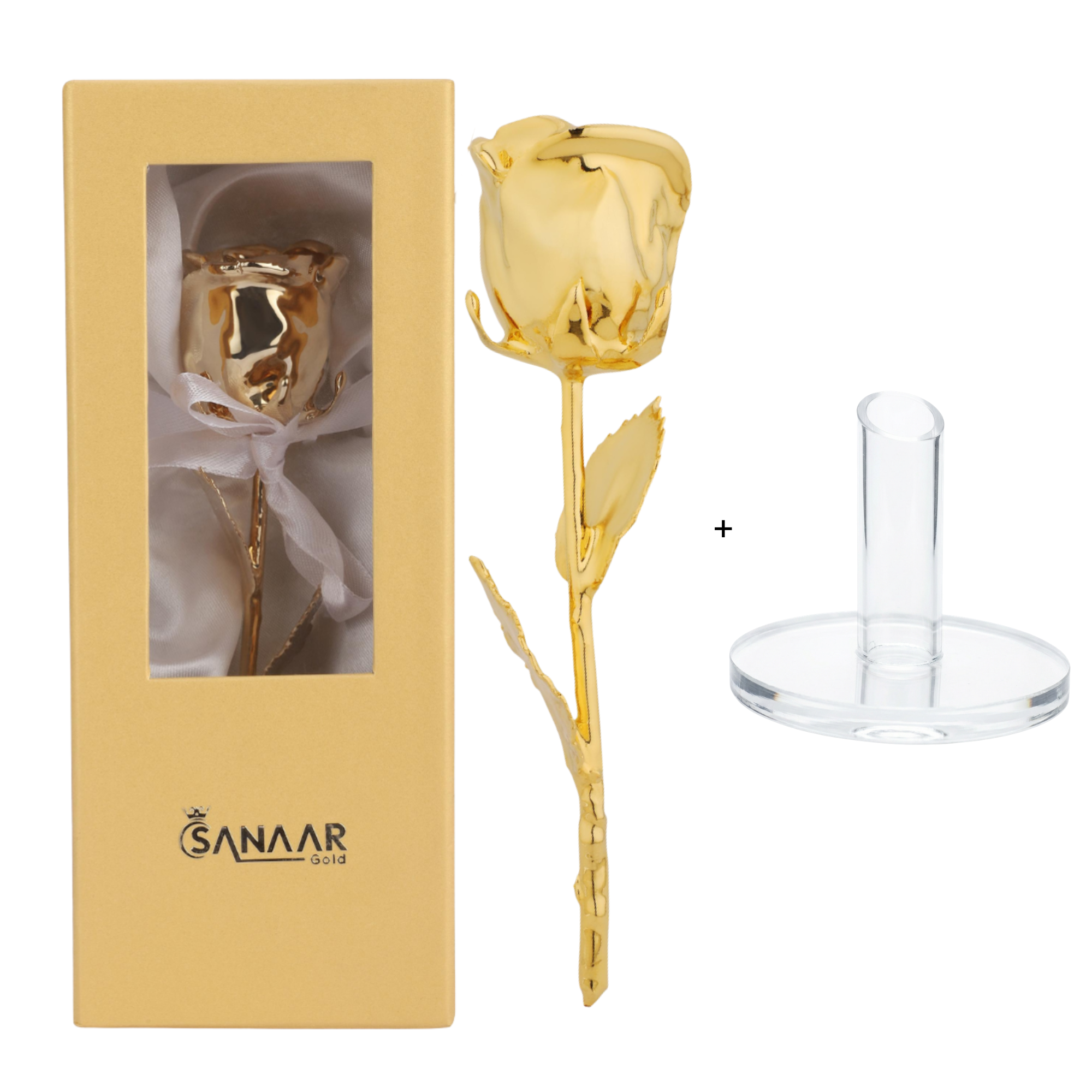 Elegant | 24k Gold dipped Rose | 6 inches | with stand