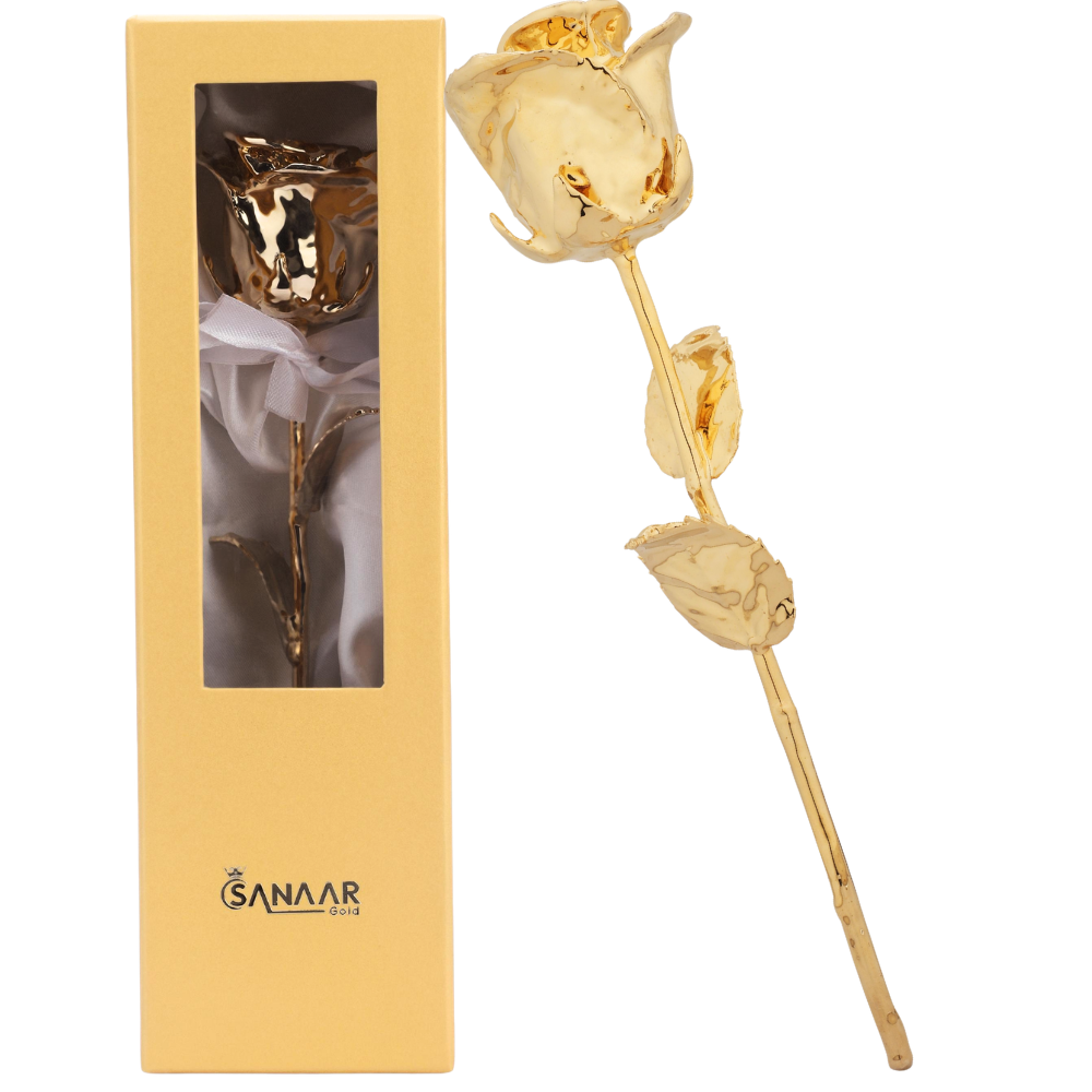 Royal 24k Gold dipped Rose with Leatherite Box